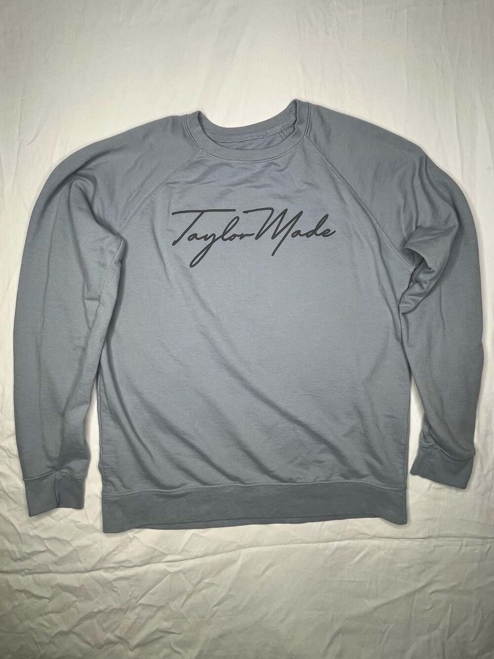 TaylorMade Men's Script Logo Crewneck Sweatshirt Grey Size XL